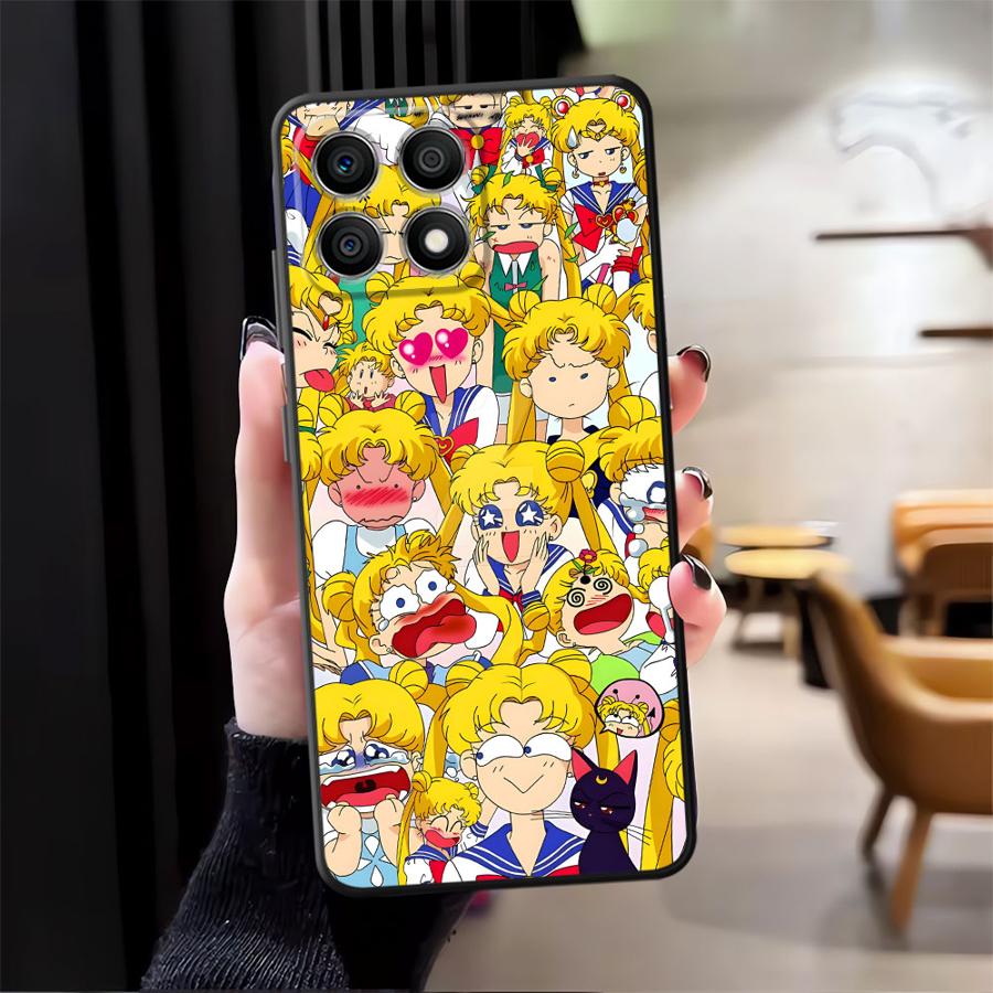 Sailor Moon Tsukino Usagi Black Soft Phone Cover Case for Honor 8X X5b X9a X8 X7 X6 Magic5Lite 70 90 200 400 Lite
