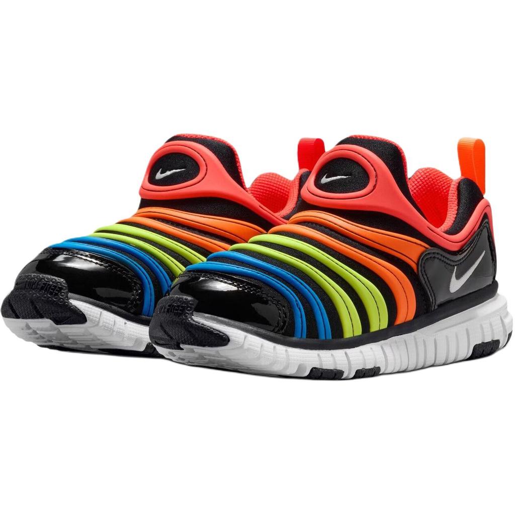 Nike Dynamo Free Breathable Low top Kids Lifestyle Shoes Black Orange Kids' 343738-018