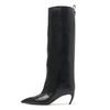 Fashion 8 cm Heel Boots Sharp Pointed Straight Tube Beautiful Alien Heels Knee High Trouser Boots Fashion Sexy Women Shoes Women Boots