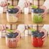 Hand Crank Food Processor Efficient Manual Vegetable Chopper Dishwasher Safe Container For Fast Meal Preparation
