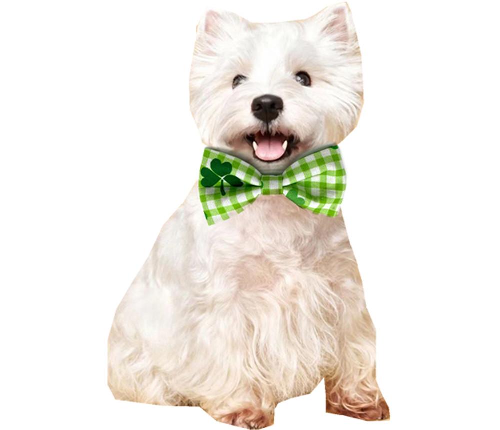 50/100pcs ST Patrick's Day Dog Bows Removable Dog Collar Pet Dog Green Bow Tie Dog  Accessories Pet Supplies Small Dog Bowties