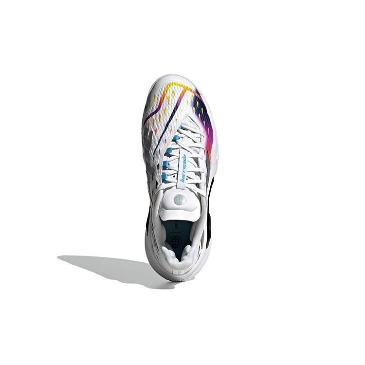 Adidas Barricade Cloud White Silver Metallic Bright Cyan Women's GW3817