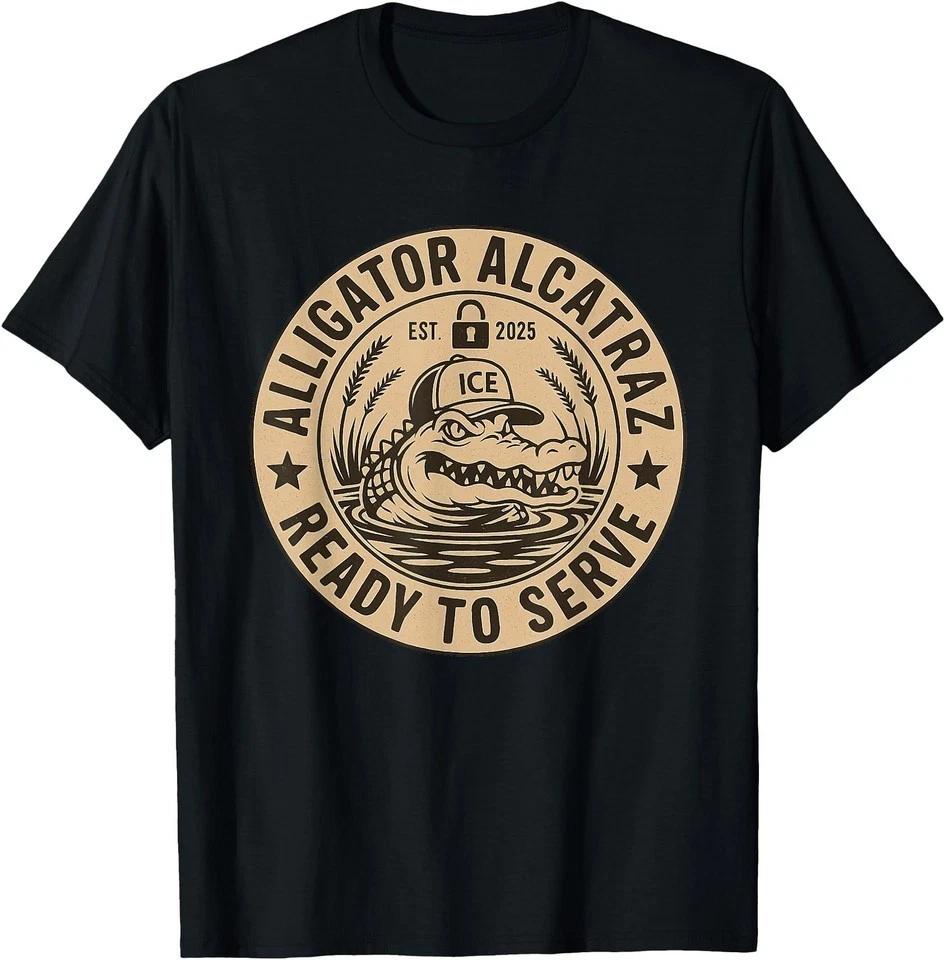 Alligator Alcatraz Ready To Serve T-Shirt Short Sleeve Unisex Tee Shirt S