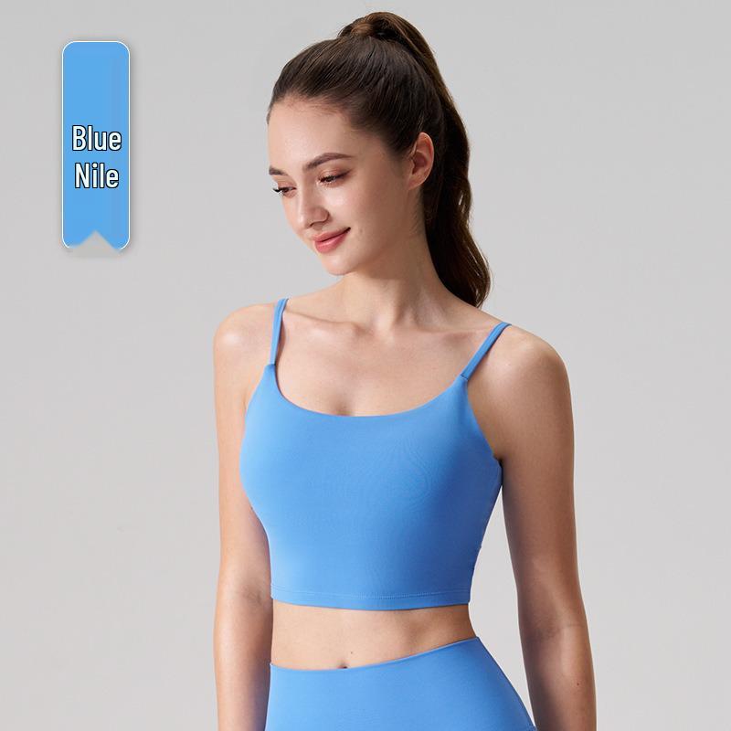 Women's Seamless Yoga Vest with Chest Pads - Soft, Glutinous, Square Neck, Beautiful Back Design