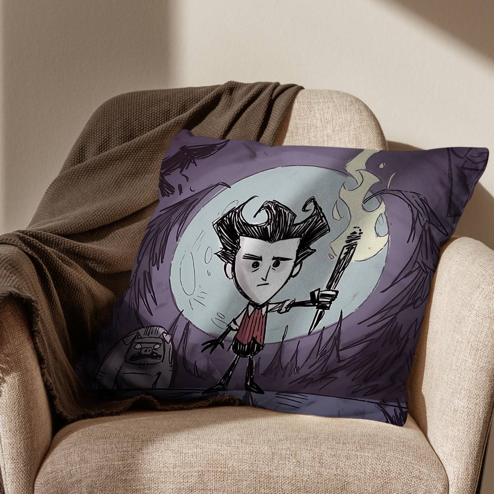 Game HP SAN Dont Starve Pillow Case Square DoubleSided Printing Short Plush Sofa Cushion Cover Bedroom Bedside Pillow