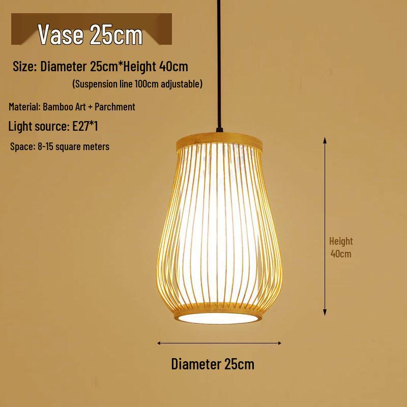 Retro Zen Bamboo Weaving Pendant Lamp for Restaurants & Teahouses