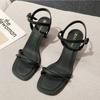 High Heeled Sandals for Women 2026 Summer Slim Heels Sexy Open Toed Women's Shoes One Buckle Strap Sandals Womens Ladies Shoes