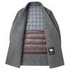 FAPAI Men's Merino Wool Detachable Down Liner Winter Overcoat