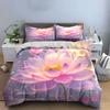 "Lotus Flower Art Decor Set" Bedding Set with 1 Duvet Cover 2 Pillowcases Single Double King Queen, Gift