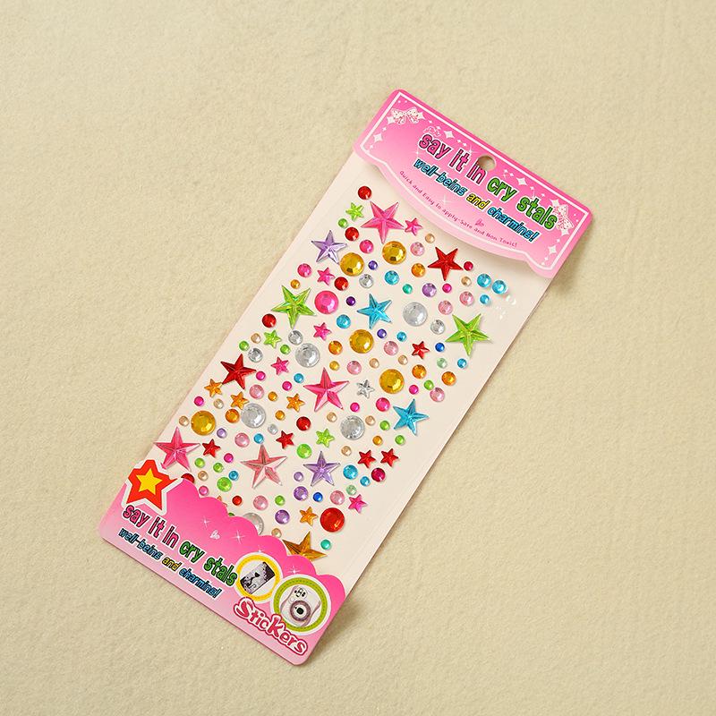 Children's 3D Crystal Gem Cartoon Stickers: Shiny Princess Rewards & Educational Stationery
