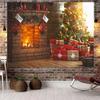 Christmas Tree Tapestry Christmas Gift Fireplace Snowflakes Santa Claus Winter Farmhouse Decoration Kitchen Wall Blanket
