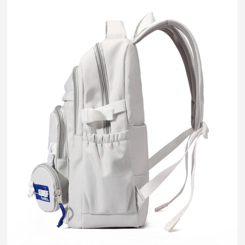 New Trendy Nylon Primary School Students School Bag Simple Solid Color Waterproof Unisex Backpacks Large Capacity Junior High School Student Book Bags