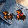 Decorative Brooch Enamel Dachshund Design Zinc Alloy Lapel Pin Sweater Dress Suit Lapel Badge Versatile Outfit