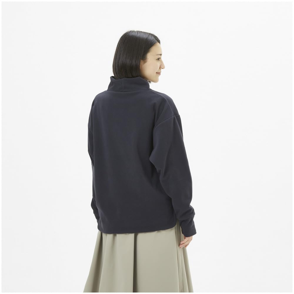 Mizuno Polartec Microfleece Long Recycled Size M Women's Pullover, Sleeve, Warm, Material, Black,