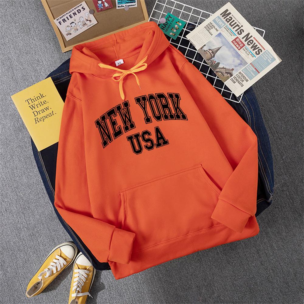 NEW YORK SUA femei Hoody Street Casual Loose hanorac toamna fleece cu glugă hip hop o-neck îmbrăcăminte feminină