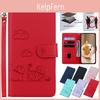 For Case Cat Leather Cute Motorola G35 G55 G85 G34 G04 G84 G54 G14 E13 Rfid Blocking Kickstand Wallet Card Slots Cover Holster For Motorola Edge 50