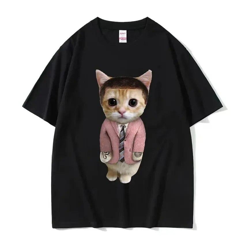 Funny Cute Banana Cat Happy Bananacat Meme Tshirt Unisex Women T-Shirt Cotton Streetwear Short Sleeve T Shirt Tee Clothes