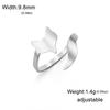 My Shape Fox Tail Open Rings for Women Men Stainless Steel Adjustable Finger Rings Wise Animal Good Luck Jewelry Gifts Wholesale