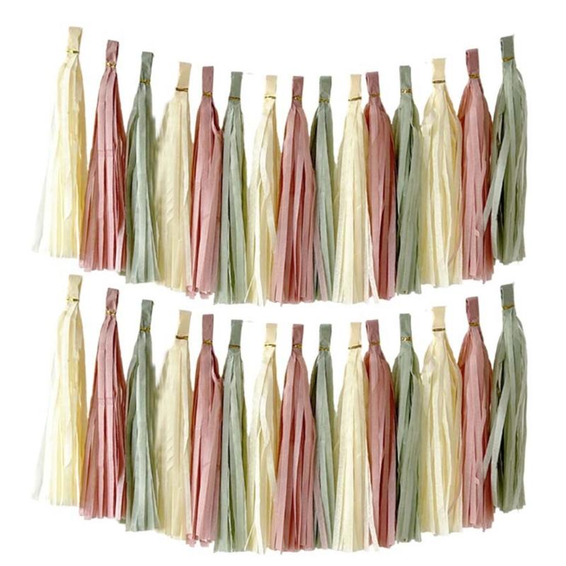 Colorful Paper Streamers Hanging Ornament for Wedding Decoration Baby Showers Birthday Holiday Party Supplies