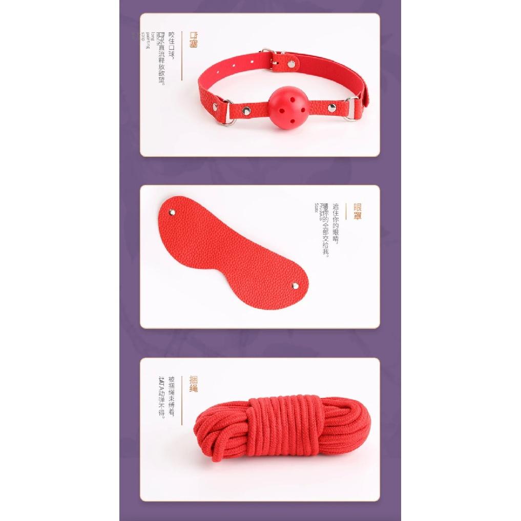 Sexy kožené súpravy BDSM Plyšové sexuálne otroctvo Výbava Putá Sexuálne hry Whip Gag Hračky pre dospelých Exotické doplnky Sexuálne hračky pre páry