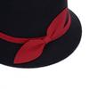 Women's Retro Wool Felt Hat with Leaf Bow