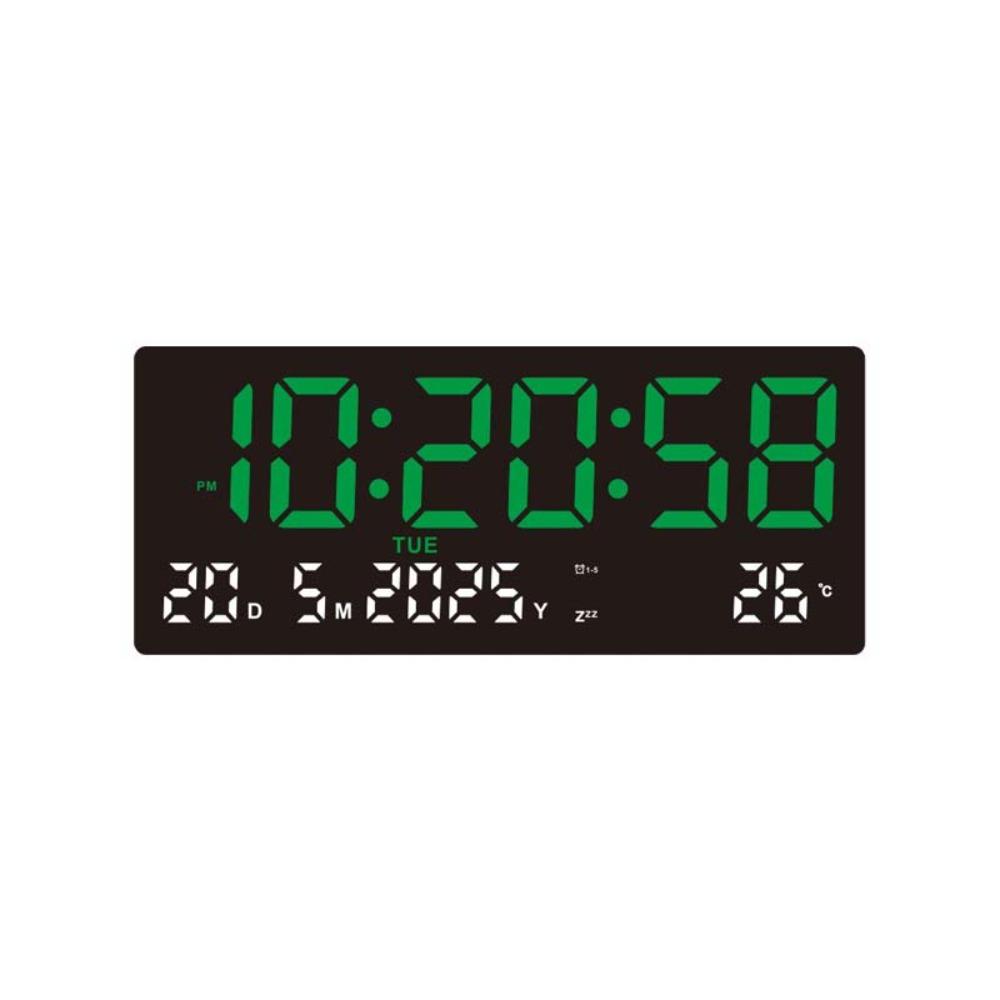Time/Date/Week/Temp Display Digital Wall Clock 12/24H Electronic Table Clock  Living Room