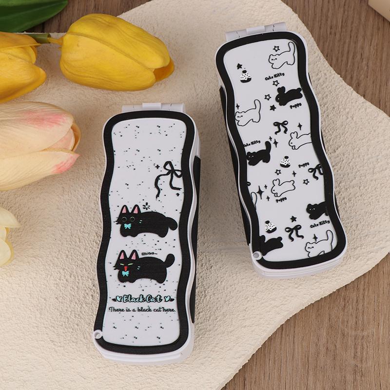 Mini Hair Brush Folding Massage Comb Head Massage Anti-Static Portable Travel Hair Brush Girl Hair Combs With Mirror