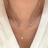 Double Layered Love Heart Pendant Necklace for Women Simple Necklace Chain Jewelry Wholesale