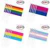 10 buc Steag de Mână LGBT 14x21cm Mâner de Plastic Steag de Mână Curcubeu Gay Lesbiene Homosexual Bisexual Steag de Mână Mândrie