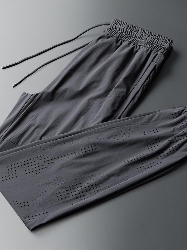 Men's Ice Silk Quick-Dry Joggers: Casual, Breathable, Elastic Sports Pants for Running