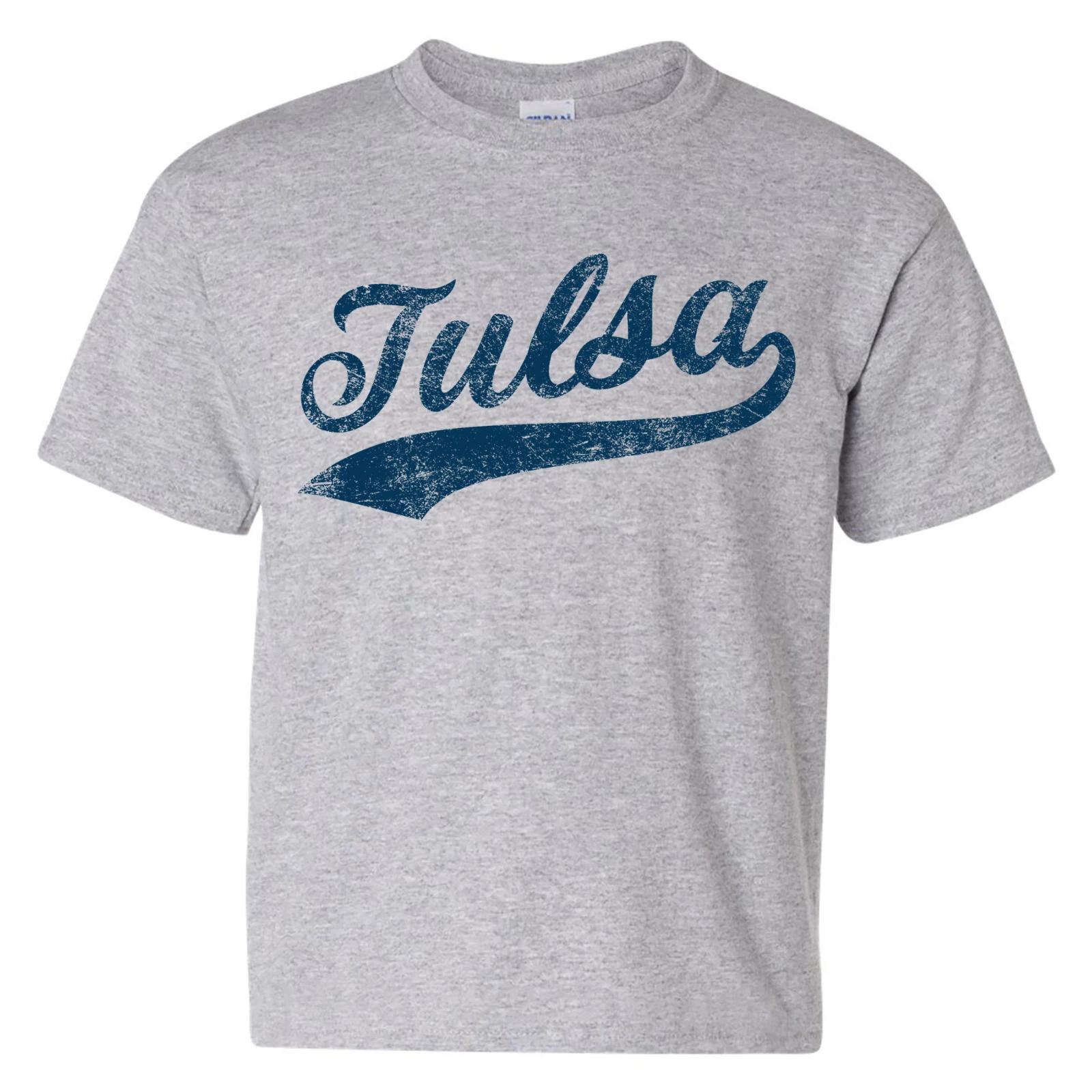 Tulsa Baseball Script - Hometown Baseball Script Youth T-Shirt - Sport Grey 2XL