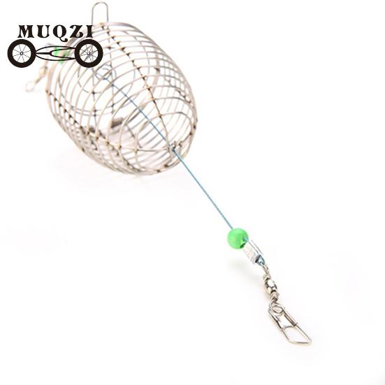 Fish Small Stainless Steel Wire Fish Bait Trap Basket Fishing Tackle Lure Cage