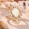 Style Mode Nouveau Européen Et Américain Assiste au Banquet Bijoux Goutte d'Eau Trésor Australien Feuille Bague Féminine