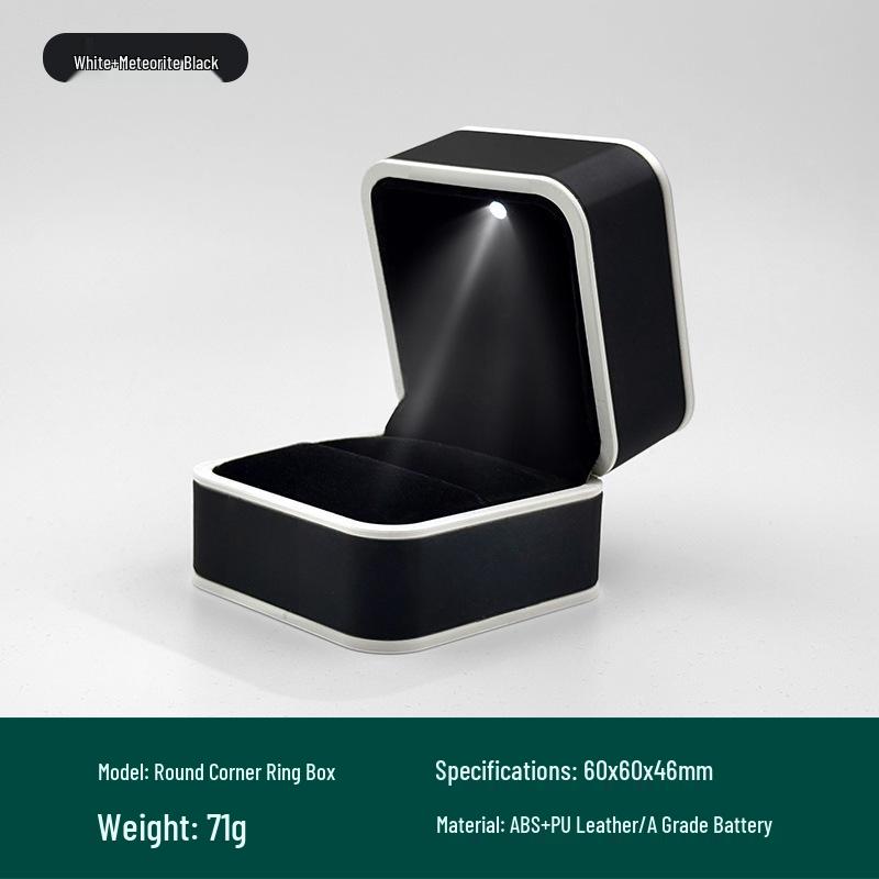 Creative LED Light Jewelry Ring Box with Illuminated Display