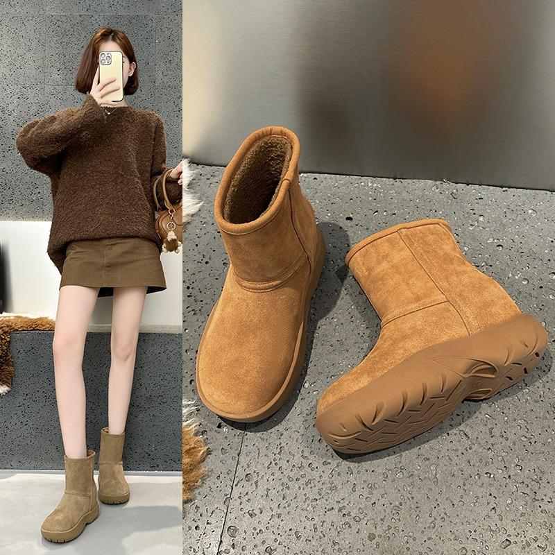 Snow boots women's winter velvet thickened waterproof sub-zero thick-soled short boots women