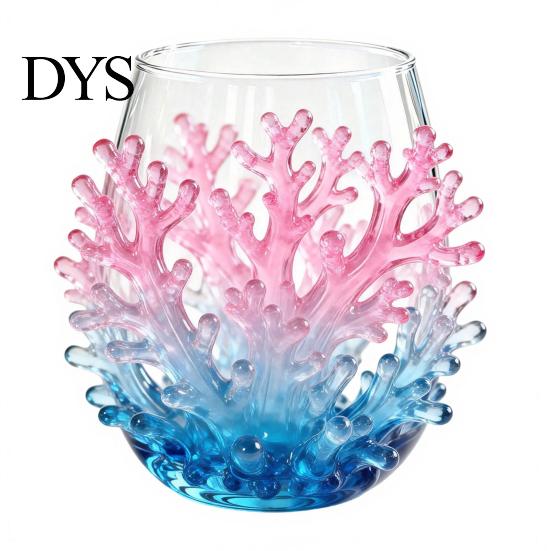 Unique Sea Creature Drinkware Octopus Stemless Wine Glass, 3D Marine Animal Printed Bar Life Enthusiast Gift Borosilicate Glassware, for Cocktails And