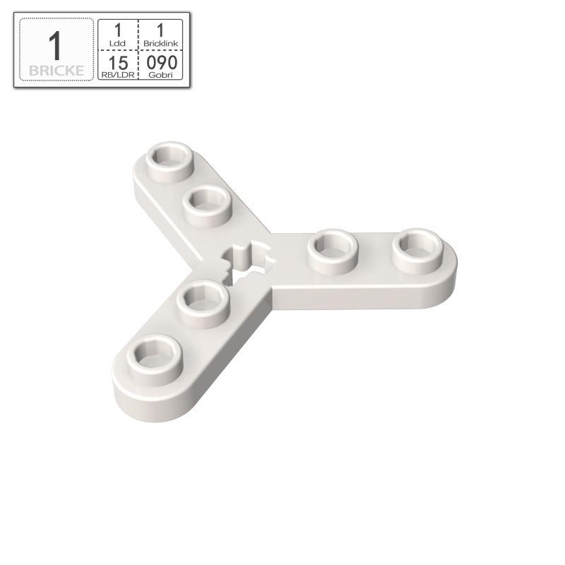 BRICKE Zhuan Ke 3-Hole Plate, Compatible with Lego 32125, MOC Bulk Parts for DIY Building Blocks. 50g (48 pieces)