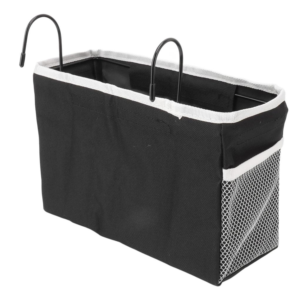 Bedside Storage Basket Hook Hanging Canvas Bag Rail Organization Shelf for Dormitory Office Living Room