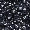 50-100 Stück Schwarze Acryl Buchstabenperlen A-Z Alphabetperlen Würfel Abstandshalterperlen Für DIY Armband Halskette Schmuckherstellung Zubehör