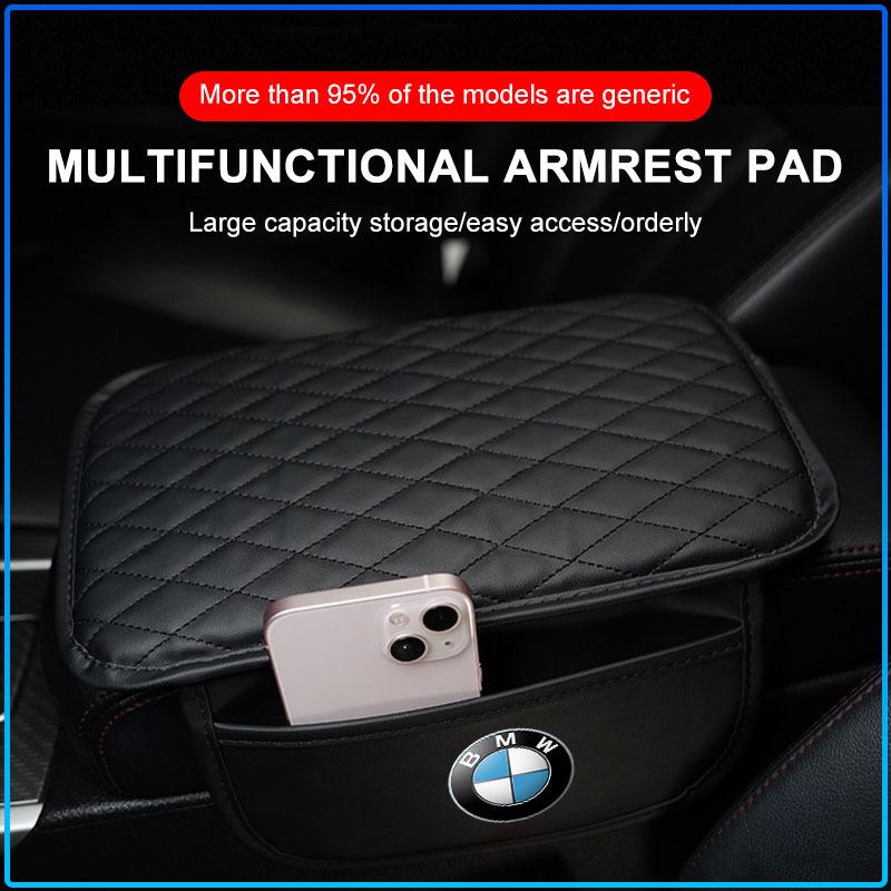 1Pcs Leather Car Armrest Mat Tissue Boxes Height Pad Armrest Box For BMW M Performance 1 3 5 7 Series M3 M4 M5 M6 X1 X3 X5 X6 X7 E30 E34 E36 E39 E4