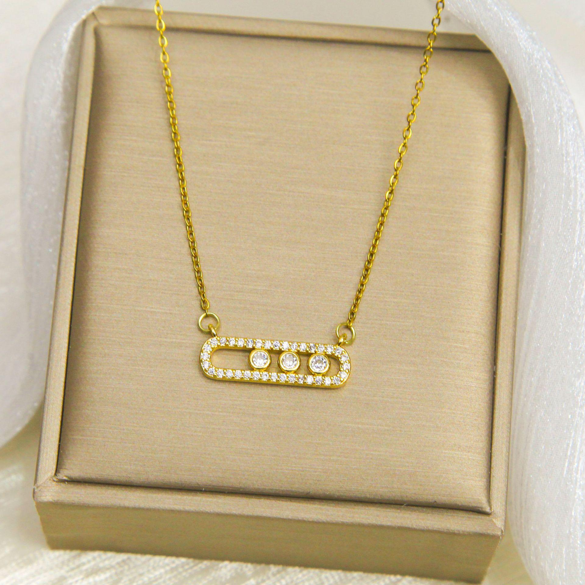 

Женское ожерелье «Месси» с бриллиантами с 18-каратным золотым покрытием – европейская и американская модная брошь-украшение золотой