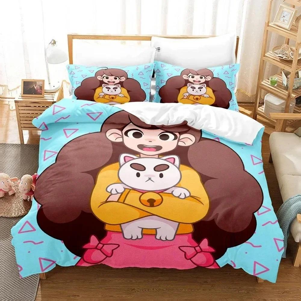 3D Anime Bee And Puppycat Printed Bed Set Duvet Cover Pillowcase Bedding Set Bed Linen Sheet Quilt Cover Full Queen King Size