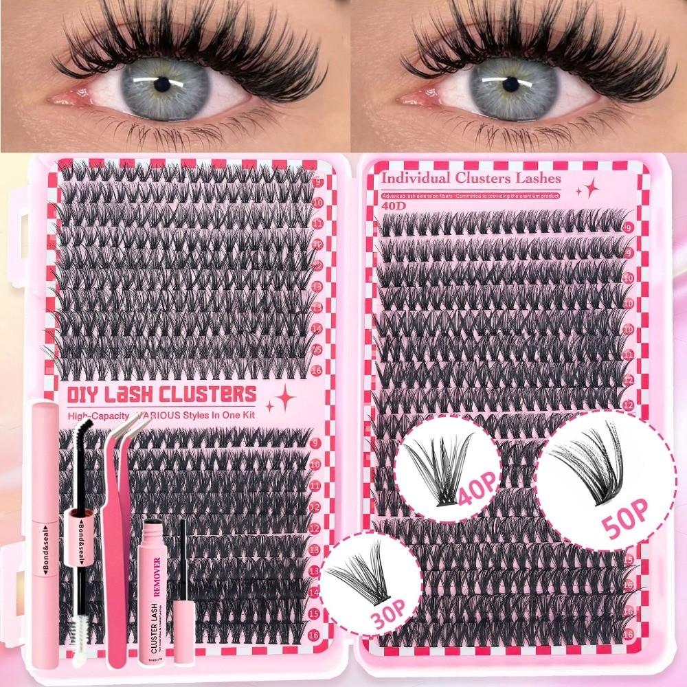 700 Clusters/Box Curvature D Dense Grafted False Eyelashes 9-16MM DIY Lashes Extension  Daily