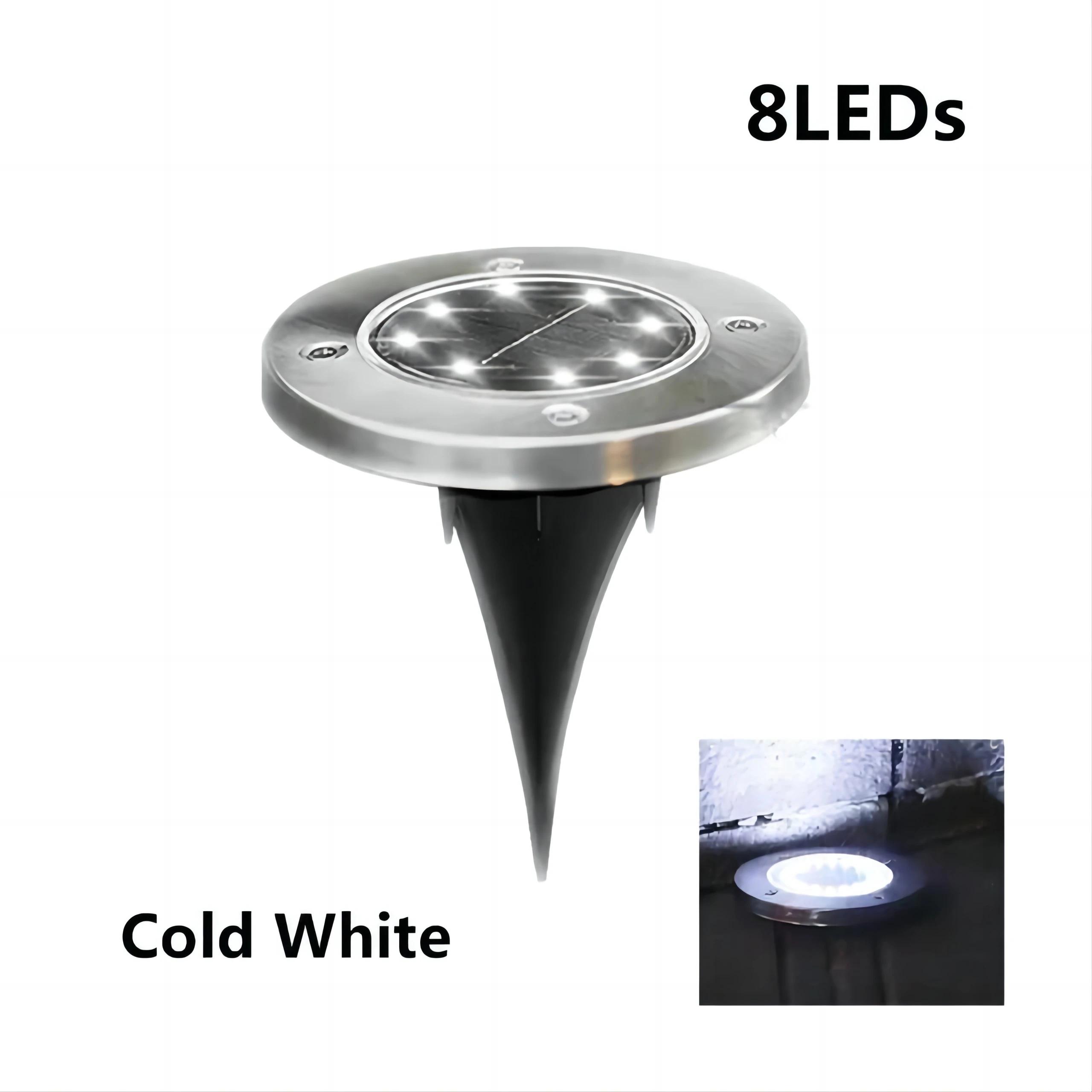 

8/20LED Led Lamp Garden Decor Solar Power Disk Light Outdoor Garden Solar Underground Light Deck Light Spotlight Buried Solar 1PCS