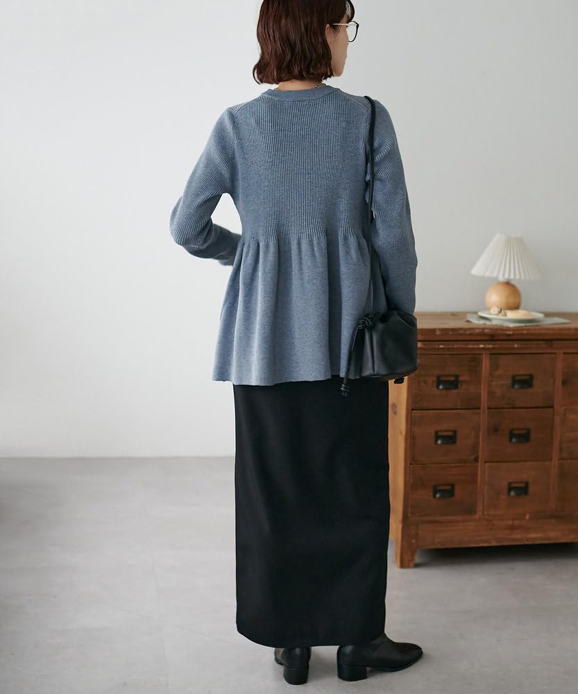 Colors Ribbed Peplum Pullover DCZ10A2105A0016 Free Size Gray [Discoat] [New Added/Revival] [WEB Exclusive]