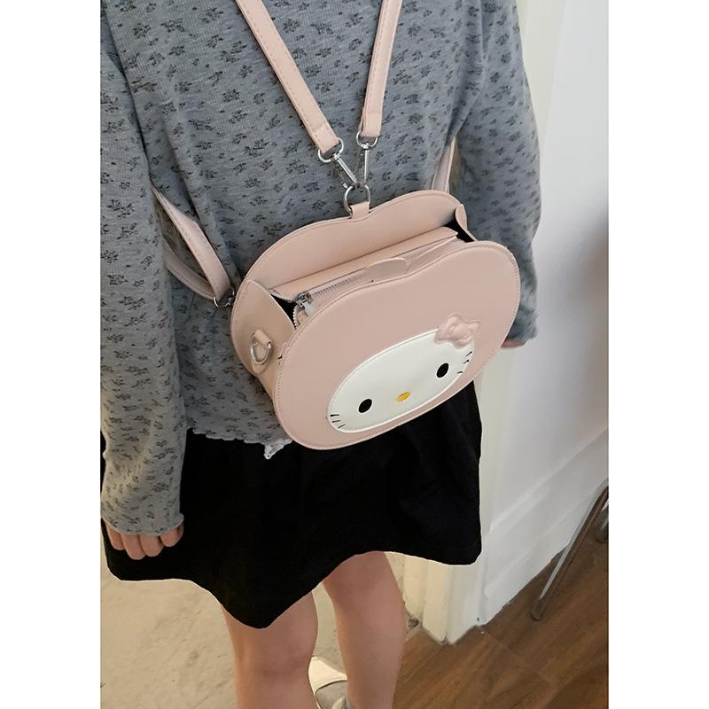 Cute cartoon red apple casual small backpack bag women 2025 new fashion backpack versatile shoulder messenger bag