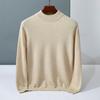 Solid color simple cashmere sweater men's semi-turtleneck pullover new knitted cashmere