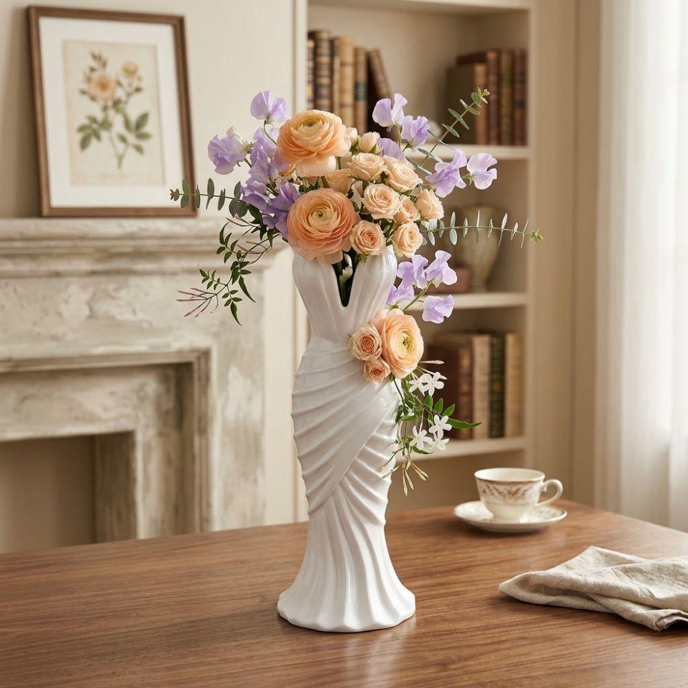 Flower Arrangement 3D Printed Flower Vases Gown-Shaped Decorative Vase  Home Desktop Decorations