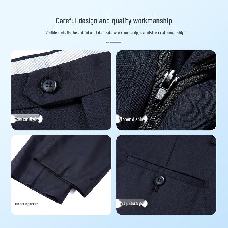 MONTAGUT Men's Smooth Easy-Care Straight Leg Casual Trousers (New Year Gift)