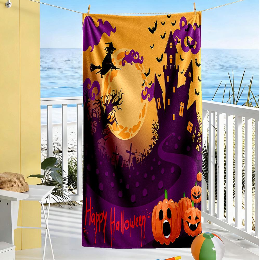 Halloween Beach Towel Super Soft Microfiber Quickdry Fabric Comfortable Lightweight